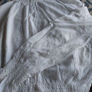 Pure White Long Sleeve Belly Shirt